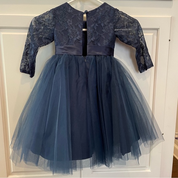 NWOT Navy Formal Flower Girl Dress by Princessly Size 3 - Picture 4 of 6